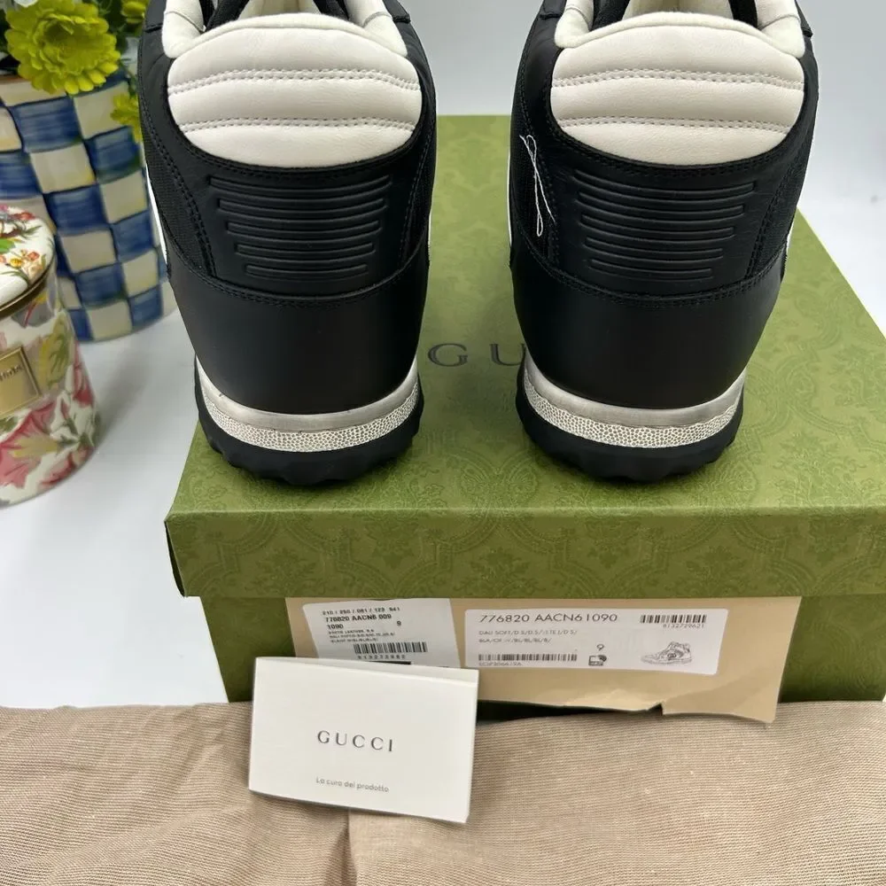Men's Gucci, Mac 80 , high top leather sneakers size 9 made in Italy